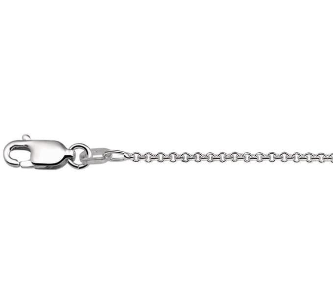 Zilver Gerhodineerde Collier anker rond 1 1329092