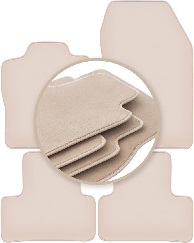 PREMIUM beige vloermatten voor: DS. 4 E-Teanse PlugIn Hybride 2021-