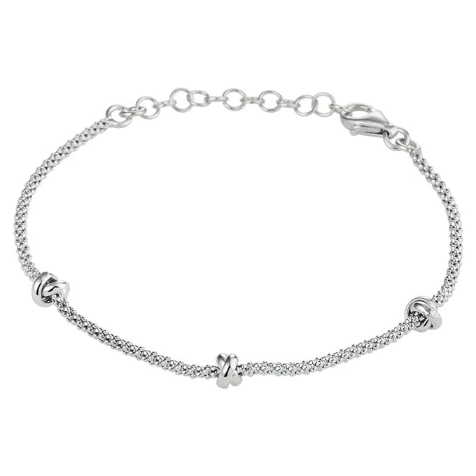 Zilver Gerhodineerde Armband knopen 4 1332245