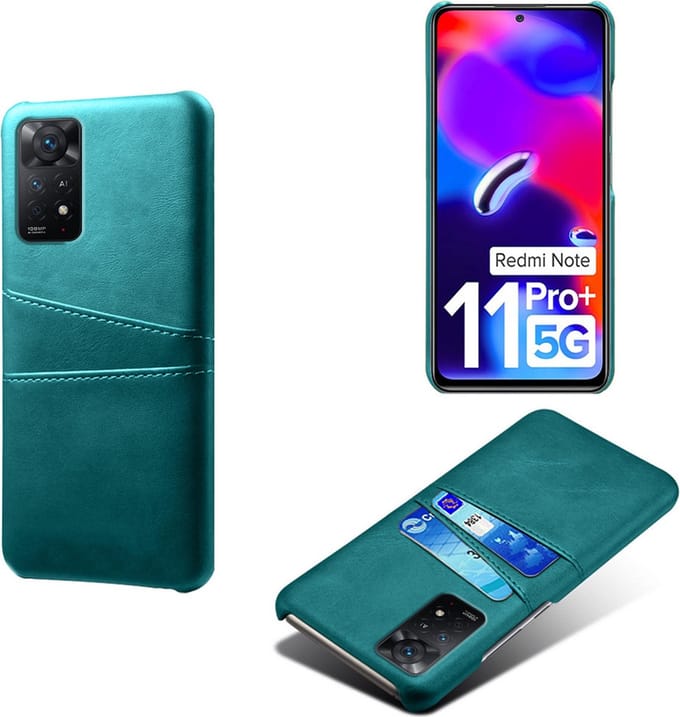 Backcover met Opbergvakjes + PMMA Screenprotector voor Xiaomi Redmi Note 11 Pro Plus 5G _ Groen