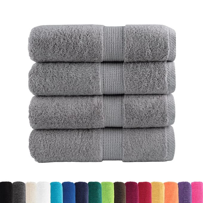 vidaXL - Premium - washandjes - SOLUND - 4 - stuks - grijs - 30x30cm - 600 - g/m²