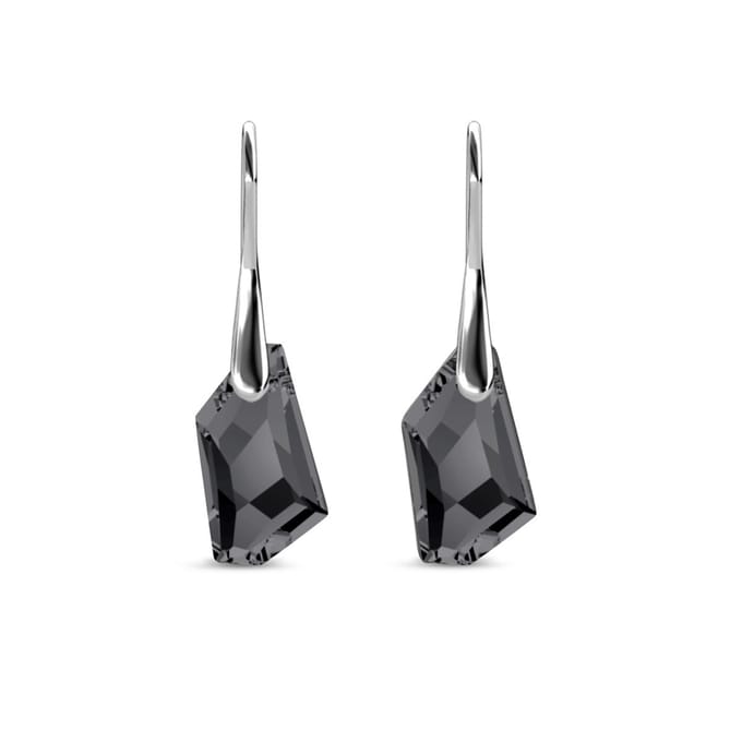 Zilveren ridderoorbellen - zilver en zwart