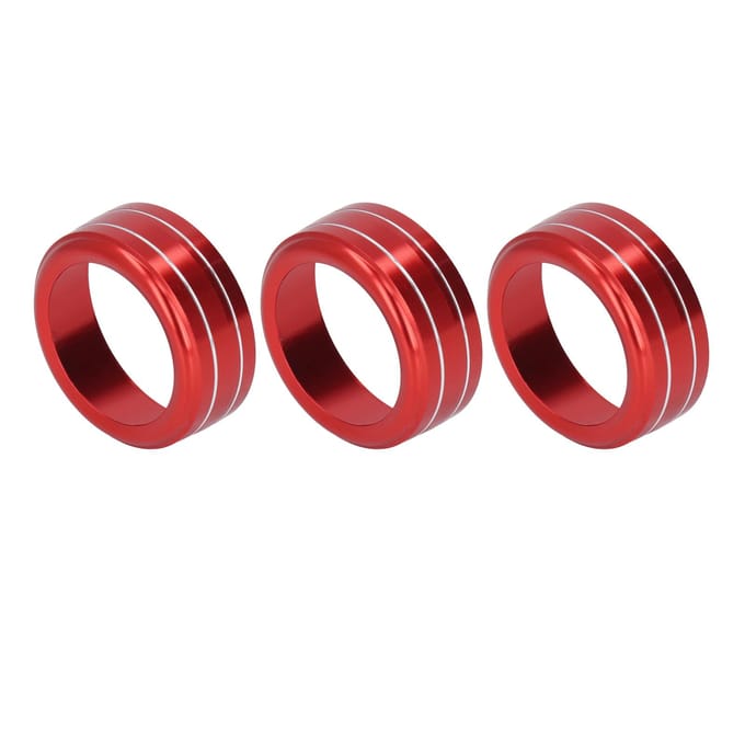 3 Stuks AC Schakelaarknop Ring Cover Trim Rode Middenconsole Interieur Accessoires Vervanging voor Mazda red