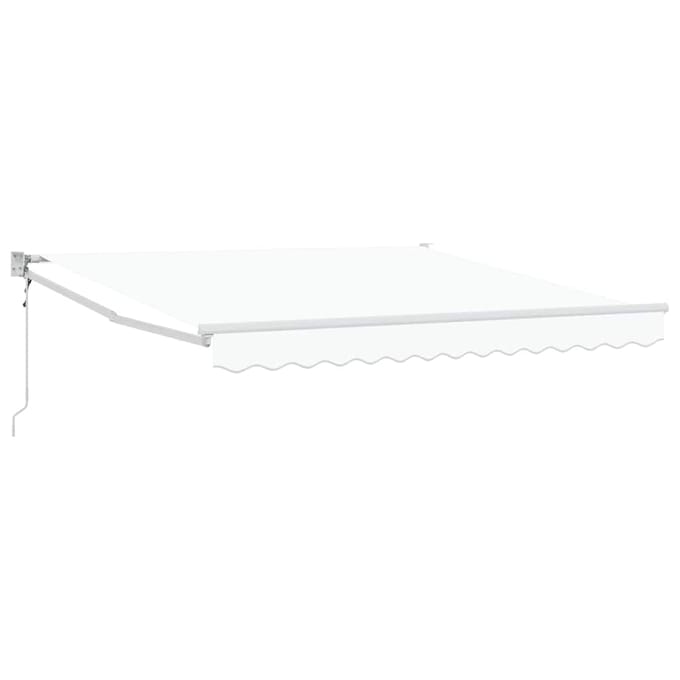 vidaXL - Uitschuifbare - luifel - Wit - 350 - x - 250 - cm - Polyester - en - Metaal