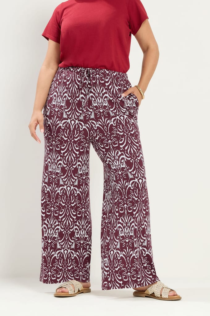 Yours Rode Ikatprint Broek Size Regular > 42
