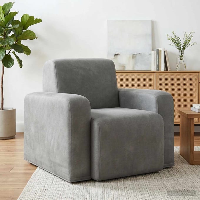 vidaXL - Fauteuil - Lichtgrijs - fluweel