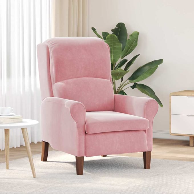 vidaXL - Fauteuil - Roze - Fluweel