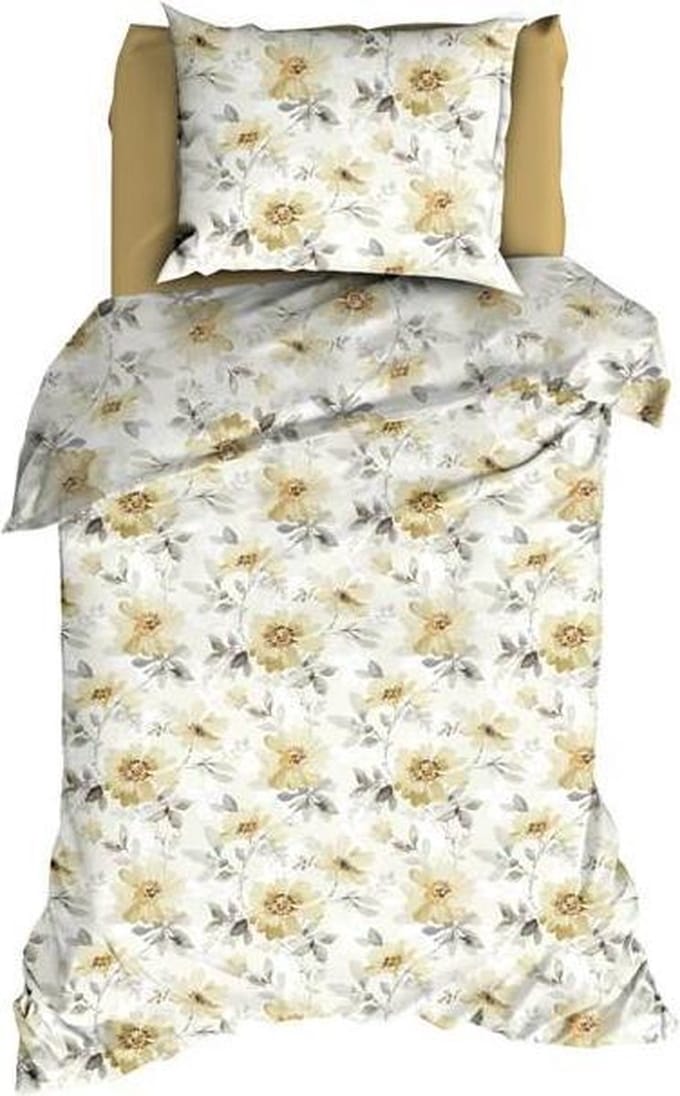 Satin d'Or Rafaella - Dekbedovertrek - Eenpersoons - 140x200/220 cm - Geel