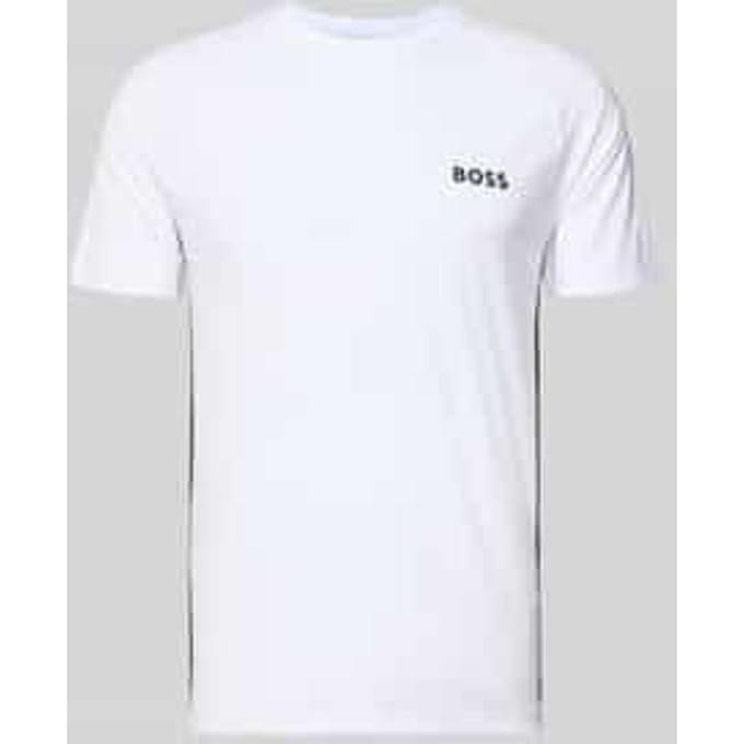 Slim fit T-shirt met labelprint, model 'TOP SPIN CB'