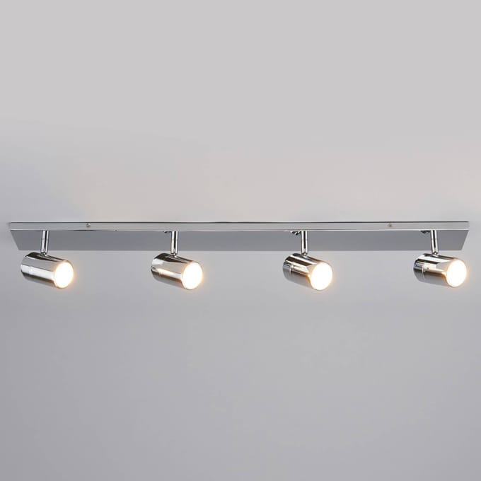 Lindby - Plafondlamp badkamer - 4lichts - Metaal - H: 11 cm - GU10 - chroom