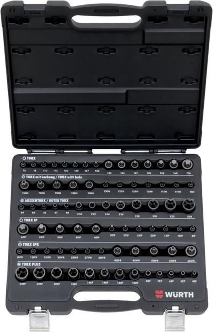 WURTH Assortiment TX dopsleutels 1/4 - 3/8 - 1/2 inch 77-dlg
