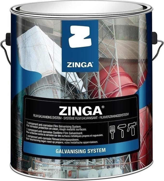 Zinga Zinga verf - primer  - metaalverf - coating - koudgalvanisatie - 5 kg  - Zinkgrijs