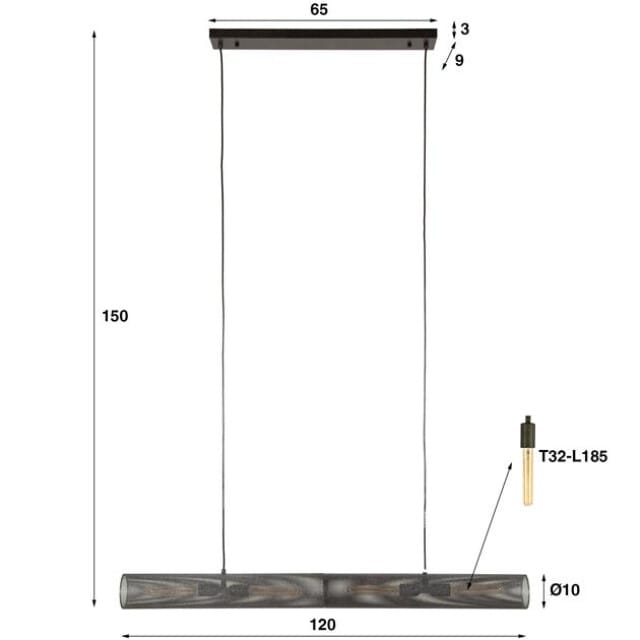 Hoyz hanglamp 120 tube mesh artic
