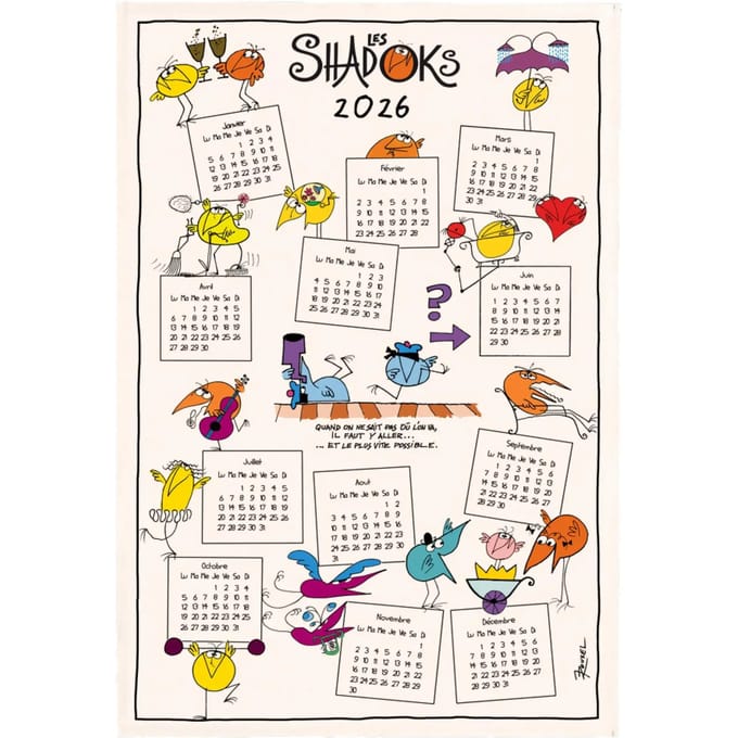 Keukenhanddoek kalender 2026 Winkler Shadoks