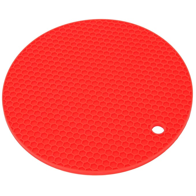 Ronde Vorm Mat Voedselkwaliteit Verdikte Siliconen Placemat Isolatie Pad Magnetron Ovenmat Rood rood