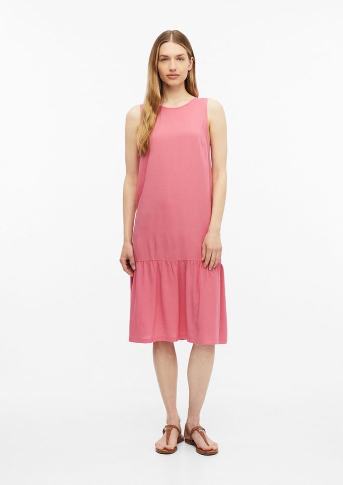 Mouwloze Geprinte Viscose Jurk met Rimpeling Dames s.Oliver