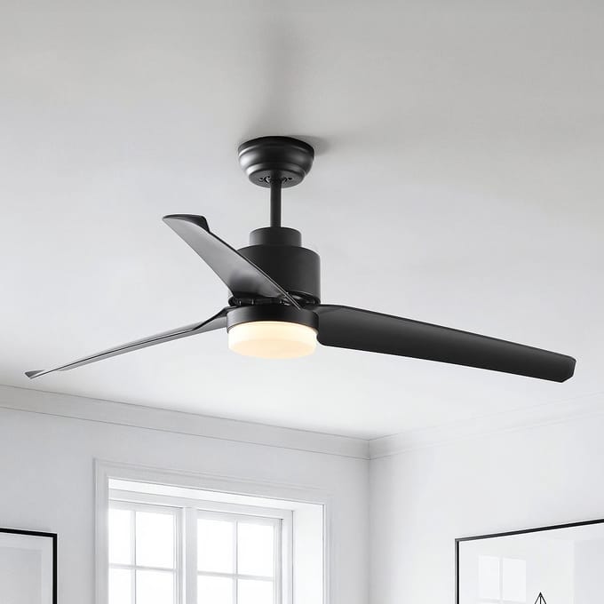 Zwarte plafondventilator met afstandsbediening incl. LED - Akira