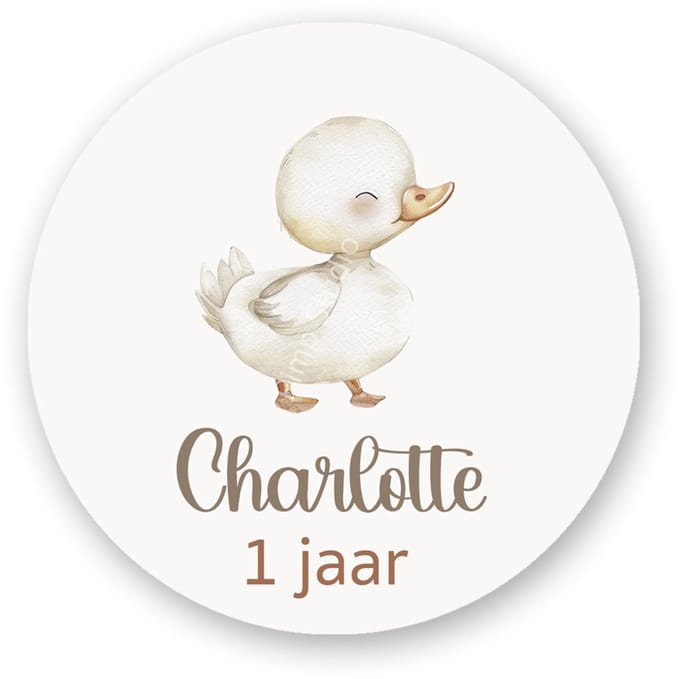 25x Traktatiestickers Eendje Naam & Leeftijd – schattige Sluitzegels - sluitstickers Pimp Studio