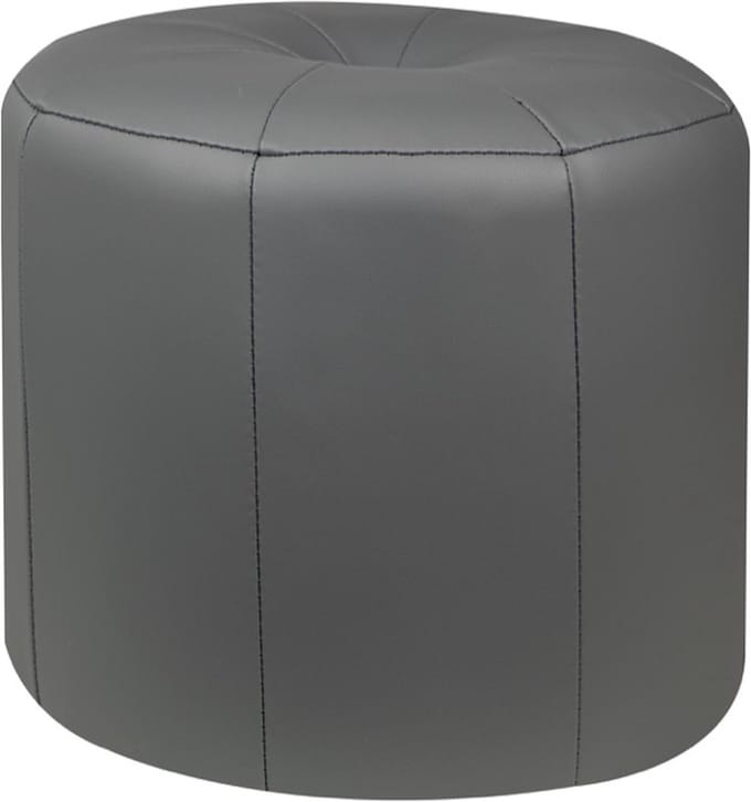 Mood poef hoog-lederlook- grijs souris-40x34x40 cm