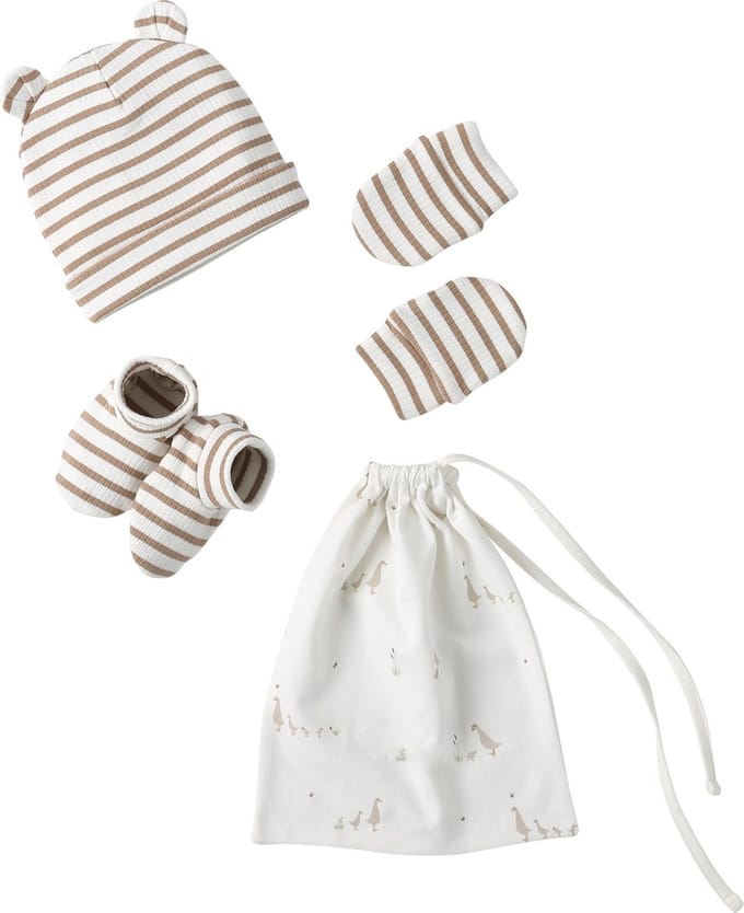 Vertbaudet Set muts - wanten - slofjes - babytas voor baby
