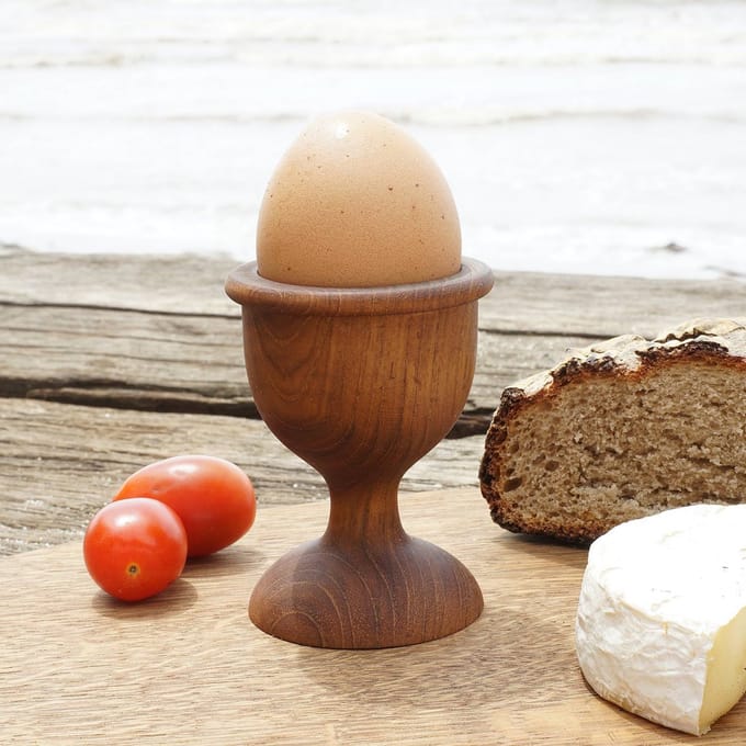 Teak eierdopjes "Dante" Naturel ( 2 stuks )