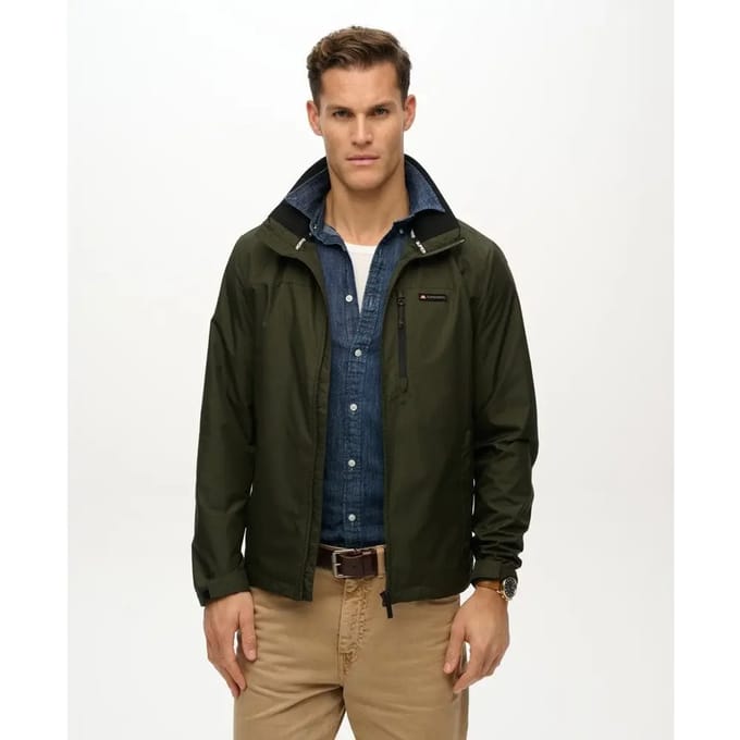Superdry Windbreakerjas Zonder Capuchon met Logo Groen Grootte: M