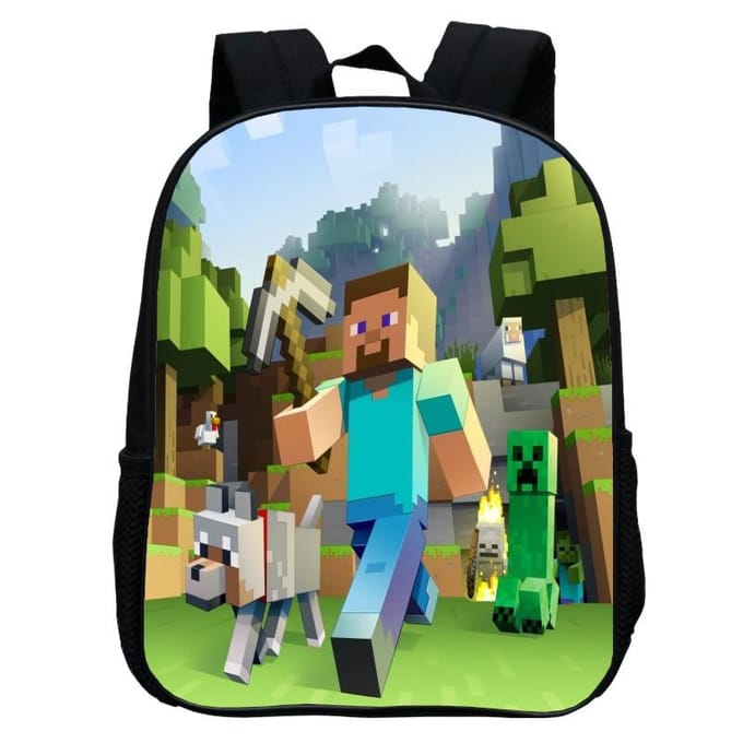 Bedrukte Kleuterschooltas, Cartoon Minecraft 12-Inch Rugzak, Licht En Casual 12inch backpack