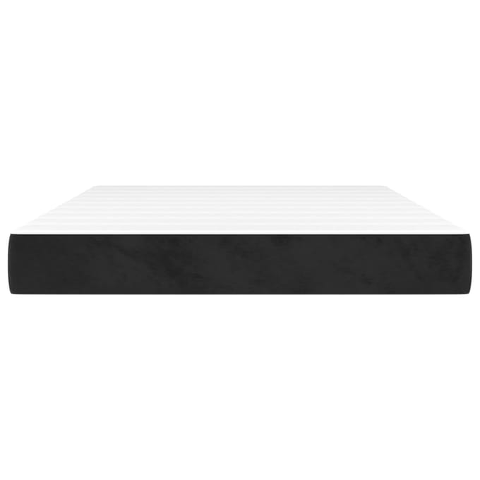 vidaXL - Pocketveringmatras - medium - 140x190x20 - cm - fluweel - zwart