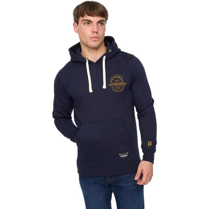 Crosshatch Heren Cresswell Hoodie (Navy)