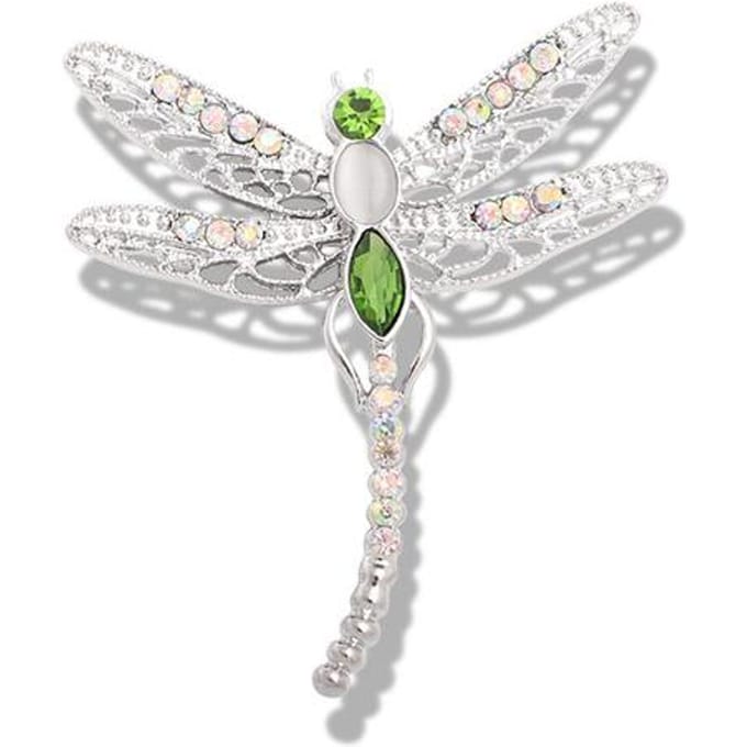 Broche Libellule Femme Broche Strass Brillants Personnalité Mode Tempérament Épingles Manteau Accessoires vert