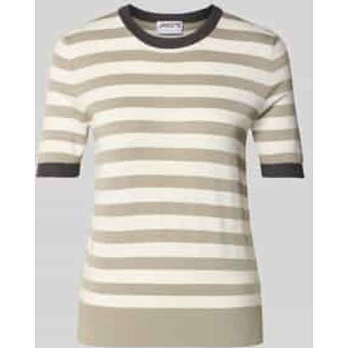 Gebreid shirt van viscosemix met streepmotief