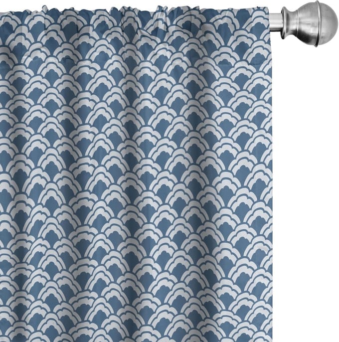 ABAKUHAUS – Blau Weiss Voorhänge – 2x75x245 cm – Mikrofaser