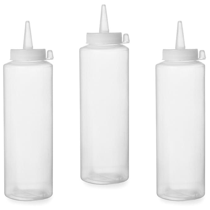 HENDI Set van 3 dispenserflacons – 0,35L – transparant – vaatwasmachinebestendig