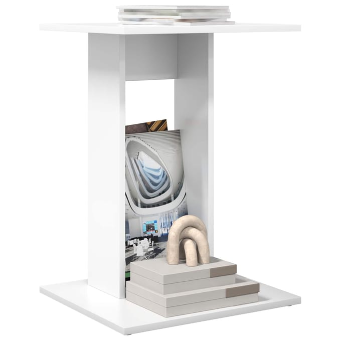 vidaXL - Bijzettafel - Wit - 45 - x - 40 - x - 62,5 - cm - Bewerkt - hout