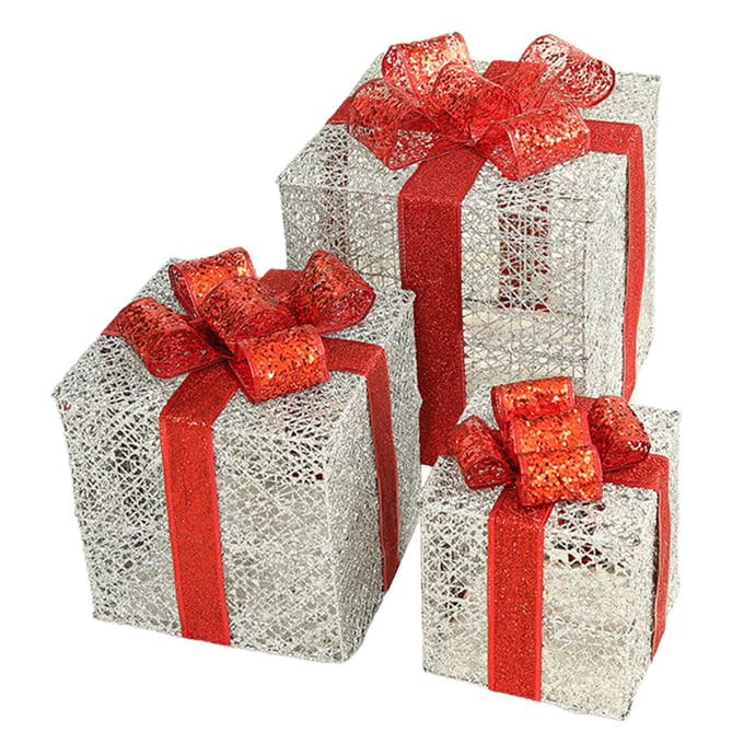 Boîte de Noël Or Robuste Multifonctionnelle Fabrication Exquise Ornements de Boîte de Noël Pour Magasins gray