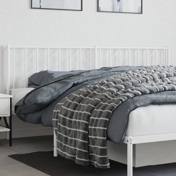vidaXL - Vervangend - hoofdbord - 193 - cm - metaal - wit