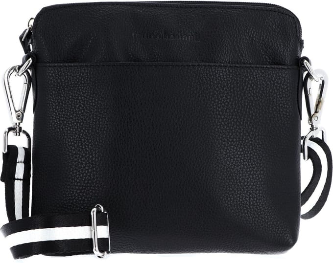 bruno banani Leren Schoudertas Crossbody Bag Black Zwart