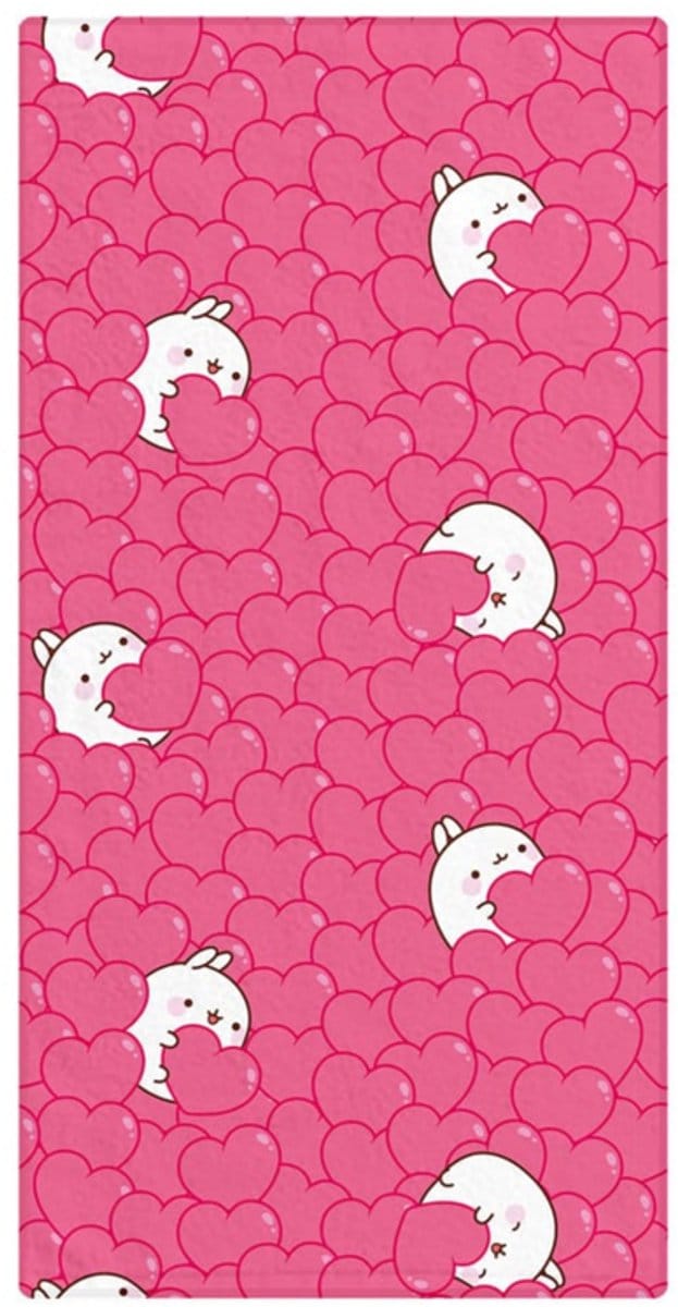 Sakami Merchandise Molang Towel Hearts 150 x 75 cm Towels