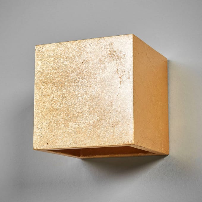 Lindby - wandlamp - 1licht - Gips, metaal - H: 11.5 cm - G9 - goud