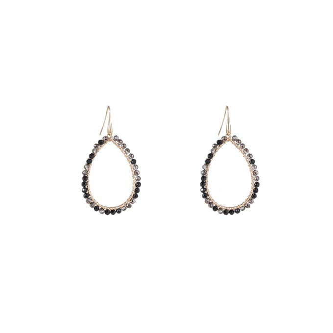 Day&Eve by Go Dutch Label Oorhangers Open Druppel Smal Black Mix