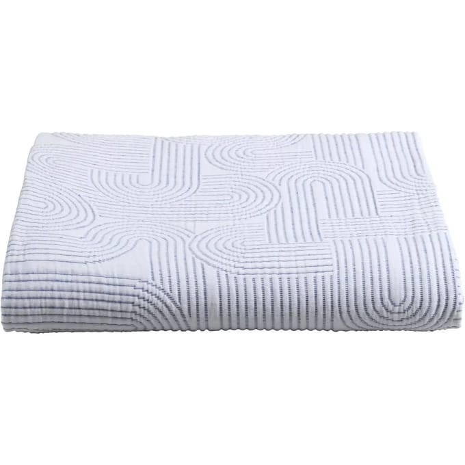 Katoenen plaid Kiko - Indigoblauw 140 x 180 cm