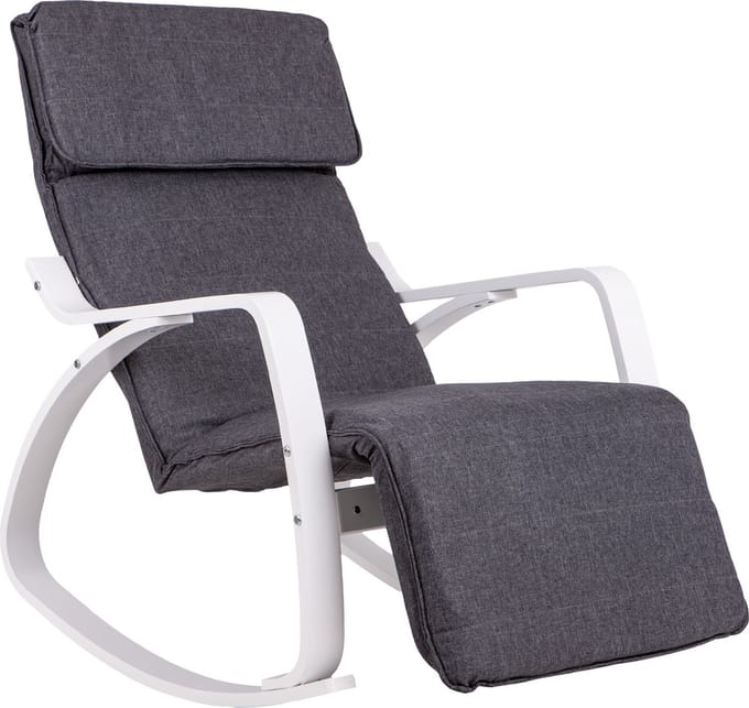 Schommelstoel - 97x70x70 cm - verstelbaar - wit grijs