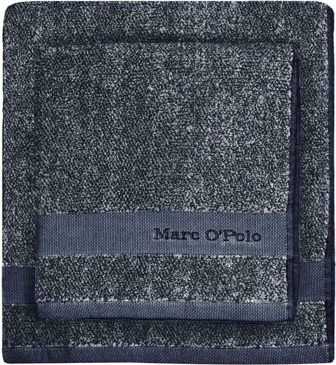 Marc O'Polo Melange  Washandje - 16x22 - Marine/Silver