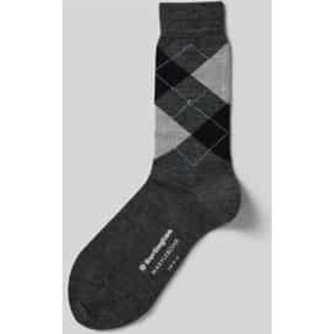 Burlington Marylebone gedessineerd wol sokken dames grijs - maat 36-41