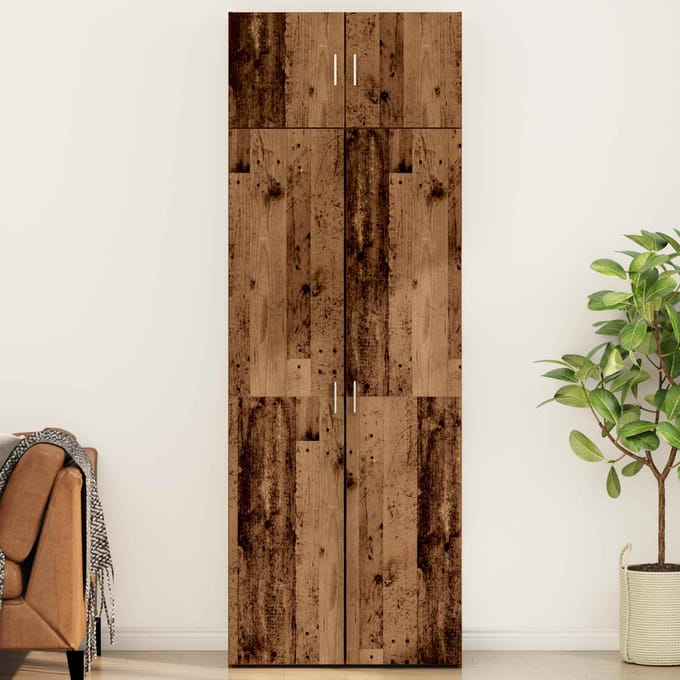 vidaXL - Opbergkast - 2 - st - Oudhout - 80 - x - 42,5 - x - 225 - cm