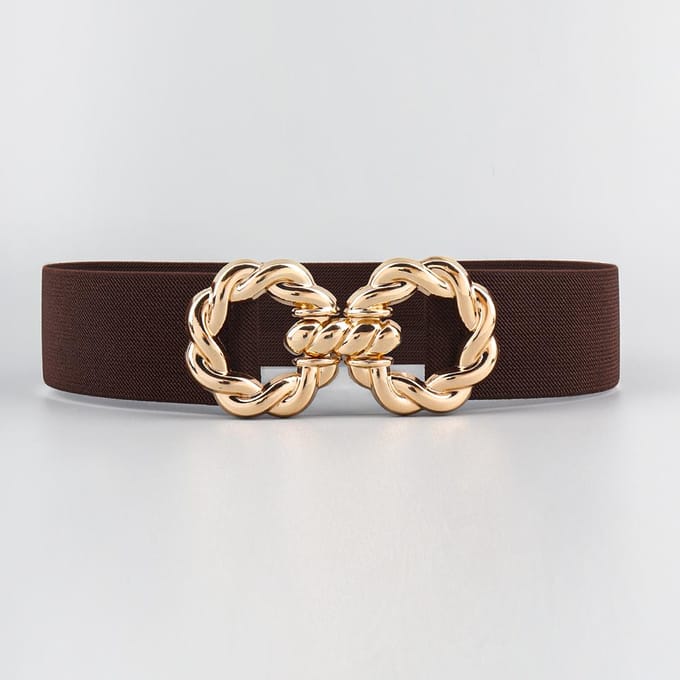 Tailleband Damesriem Korset Brede Elastische Jurkriem Luxe Designer Stretch Elastisch Breed Korset Metalen Gesp Tailleband black