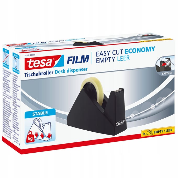tesa Desk dispenser Easy Cut Economy Zwart