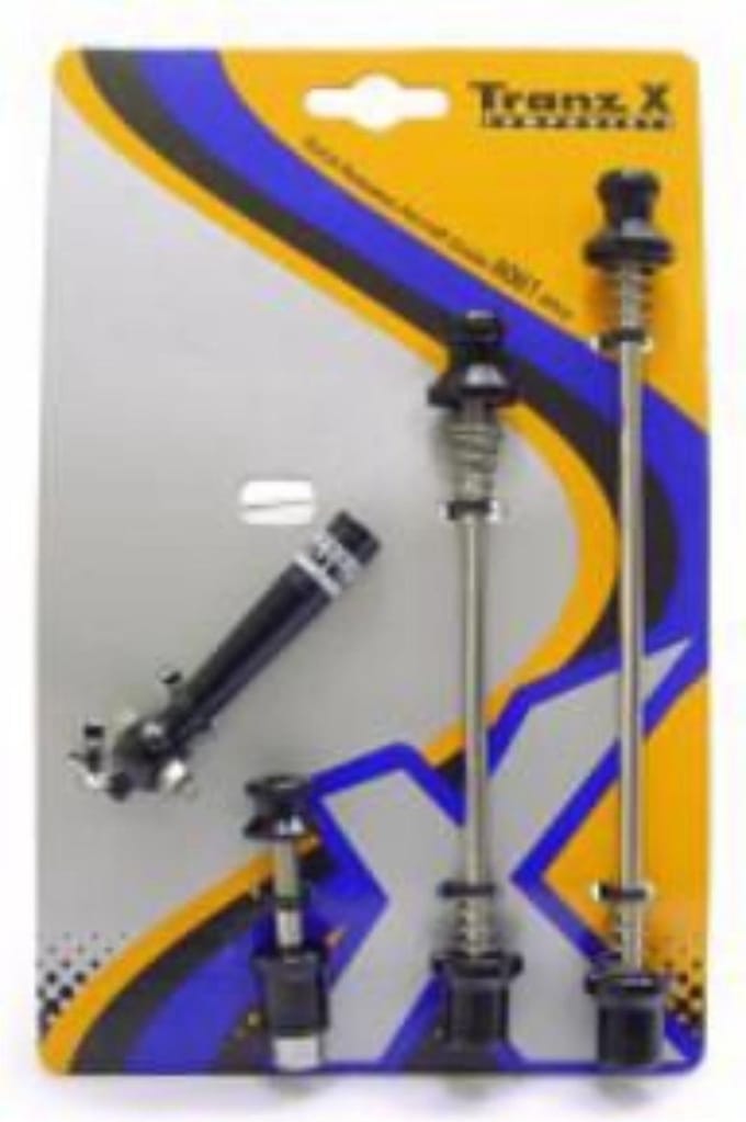 Tranz X Quickrelease set (V+A) zwart (trekas/snelspanner)