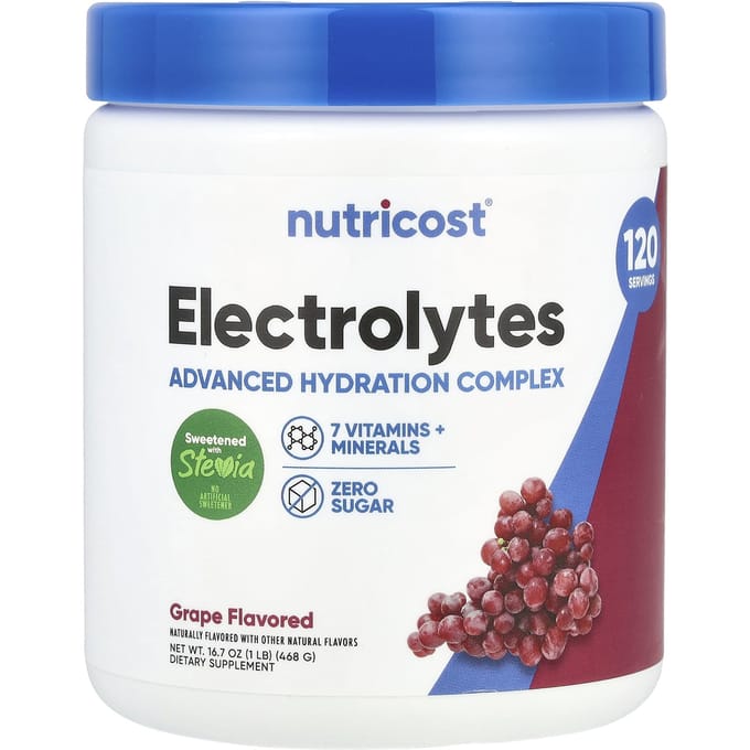 Nutricost, Électrolytes, Complexe d'hydratation avancée, Raisin, 1 lb (468 g)