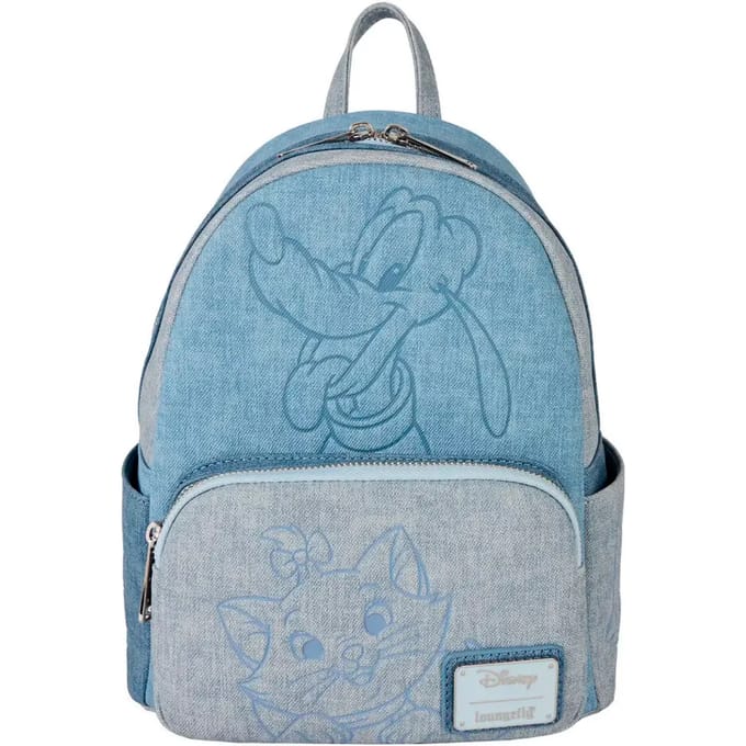 Loungefly - Disney Dogs & Cats Faux Denim Mini Backpack